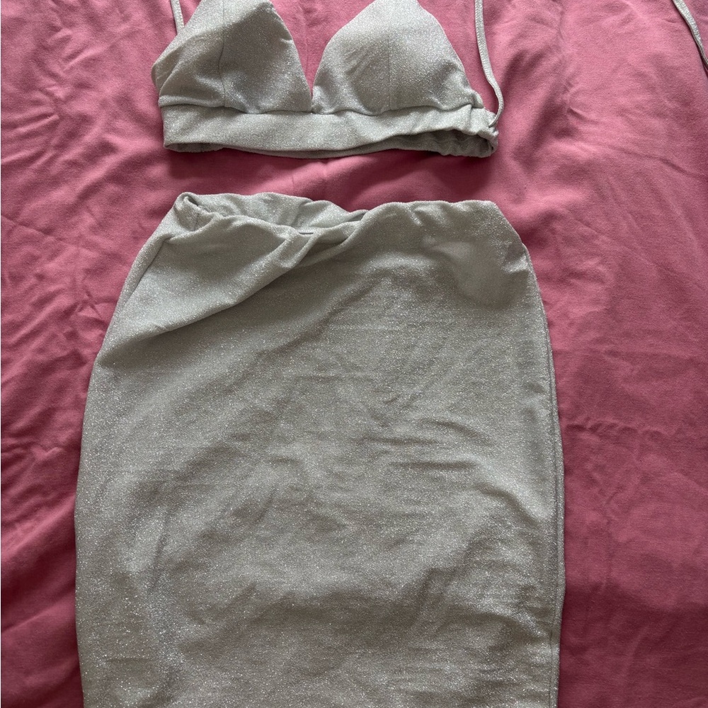 Elegant Silver Women's Skirt